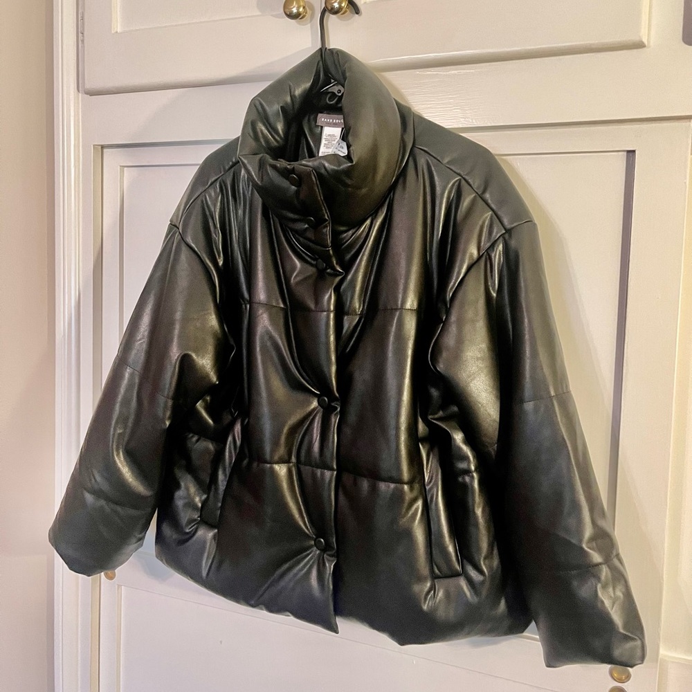 NWT Sans Souci PU Leather Bomber Jacket - Picture 3 of 6